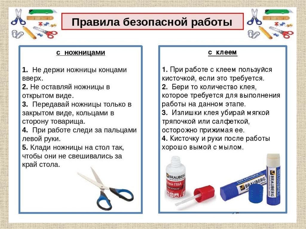 Правила работы с ножницами презентация 1 класс