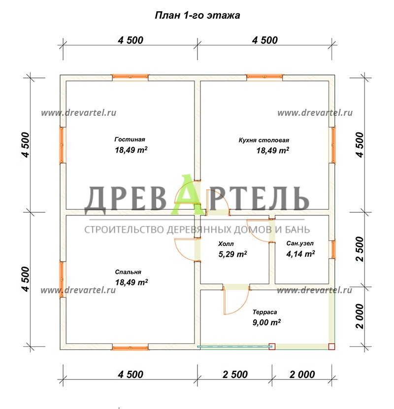 Проекты одноэтажных домов 8 на 9