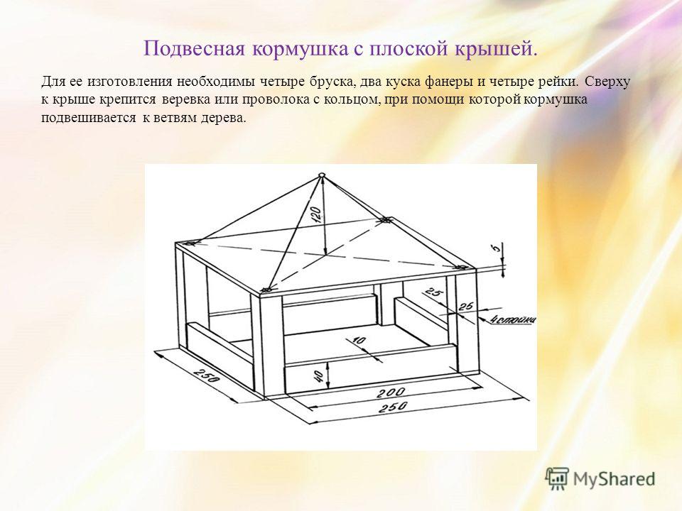 Схема кормушки для птиц