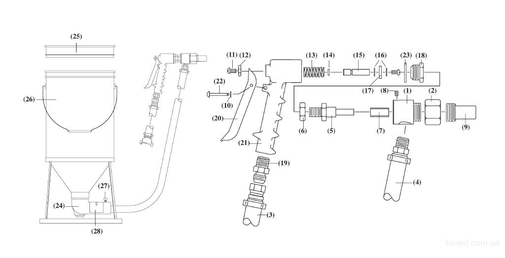 Чертеж пескоструйного пистолета