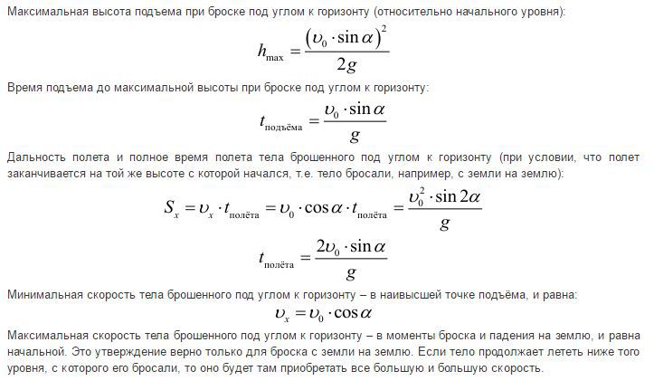 Выводить максимальный. Бросок под углом к горизонту формулы. Максимальная высота под углом к горизонту. Формула высоты подъема тела брошенного под углом к горизонту. Максимальная высота подъема.