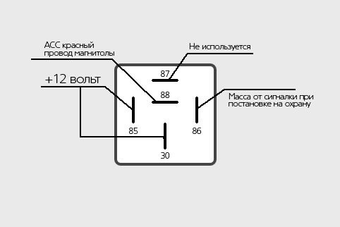 Схема подключения реле 5 контакта