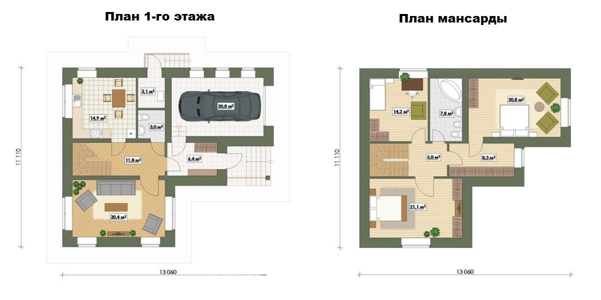 Проект г образного дома 2 этажа