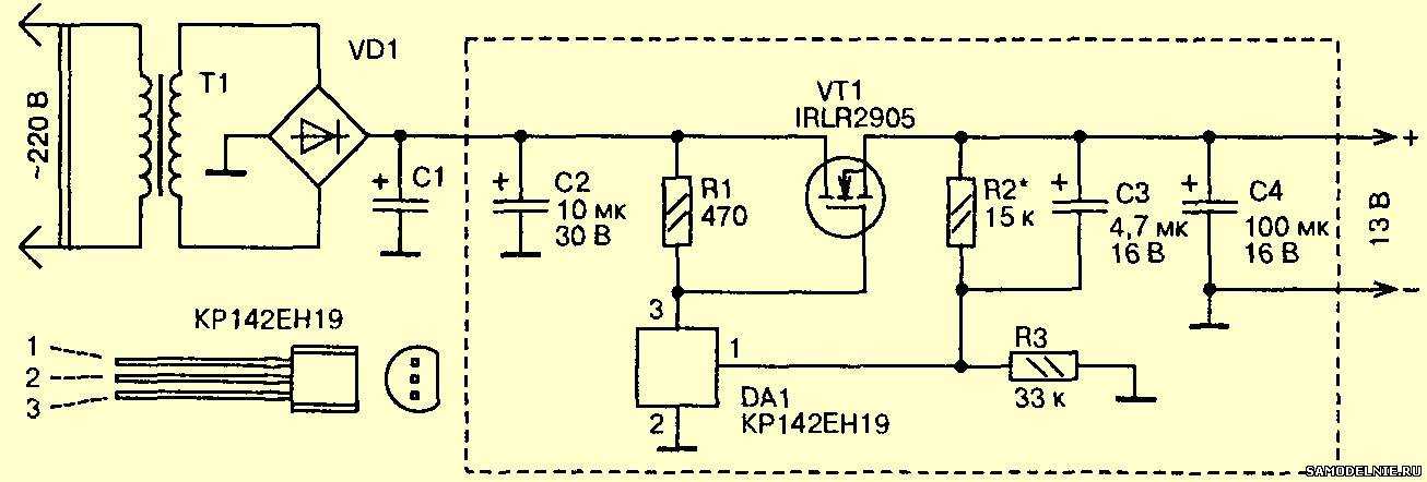 Стабилизатор тока на кп303 схема