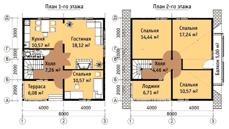 Проект дома 8х8 с мансардой