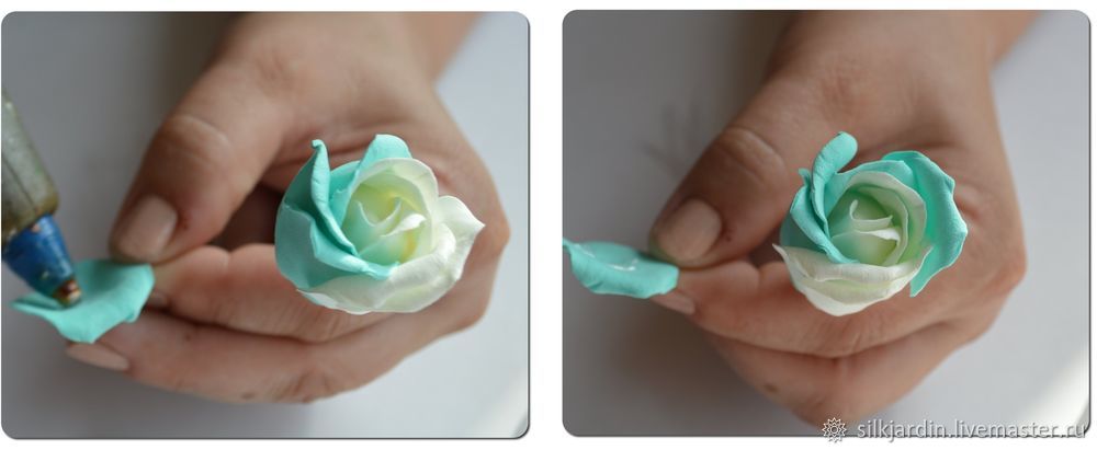 Создаем двухцветную розу «Инь-Янь» из фоамирана, фото № 17