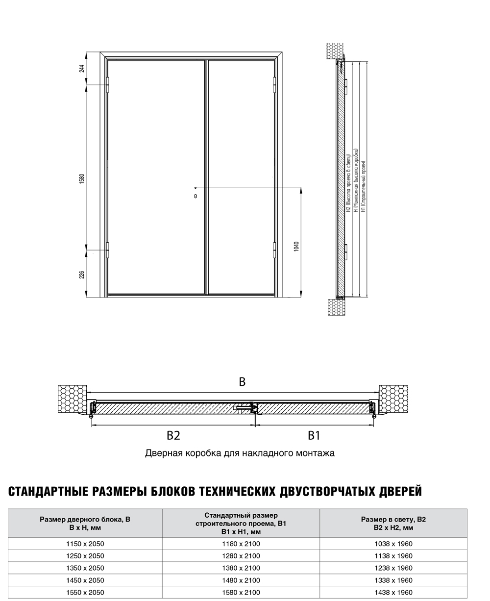 размер по коробу двери