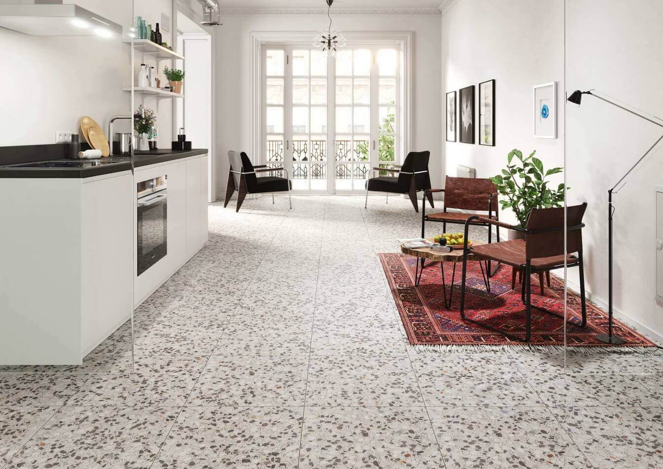 Использование плитки terrazzo в дизайне кухни