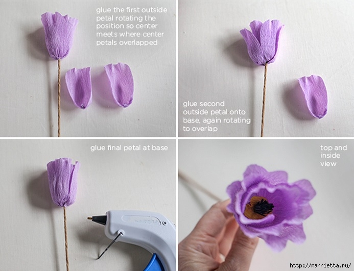 Как Сделать Цветов Из Гофрированной Бумаги