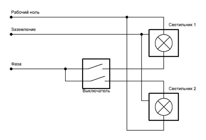 Как подключить светильник с тремя проводами к двум проводам схема светодиодный светильник