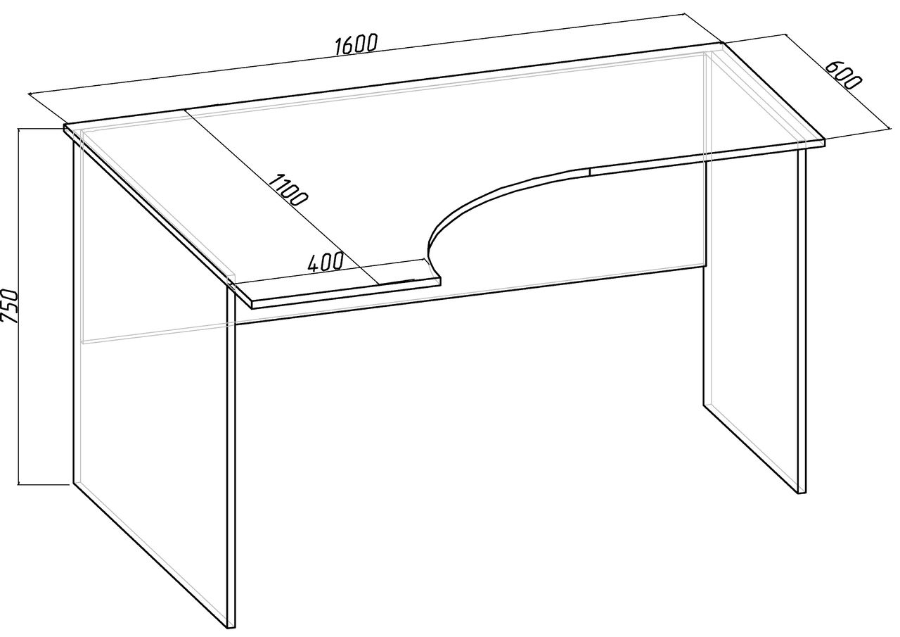 Стол 1400 1400 эргономика