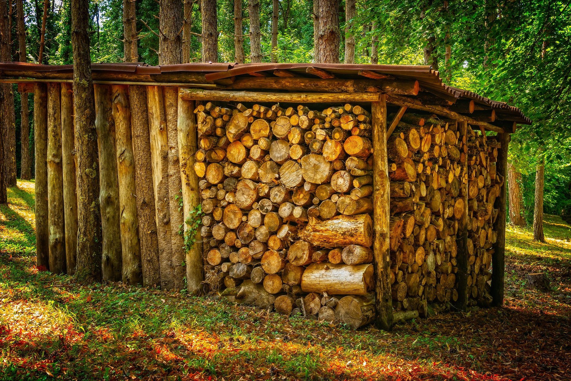 Сарай-дровенник из бревен