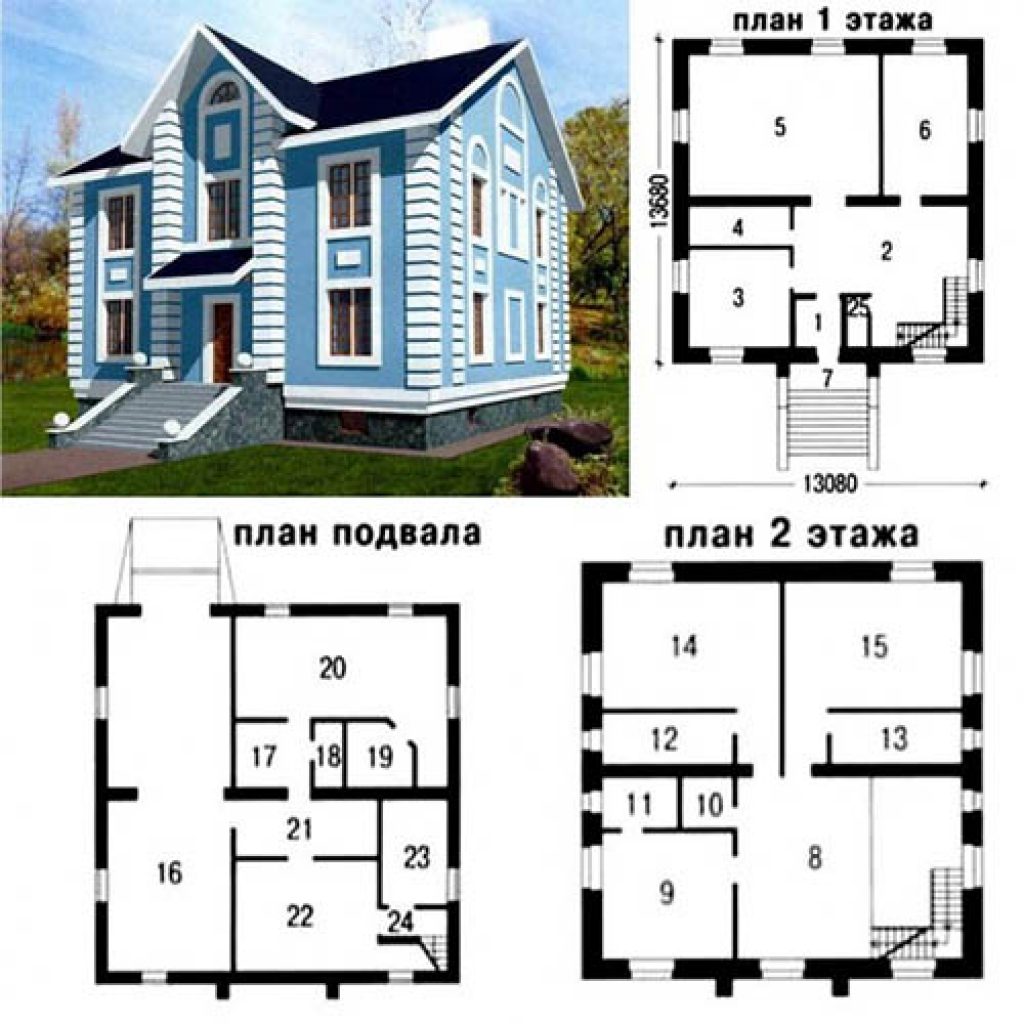 Проекты двухэтажных домов чертежи