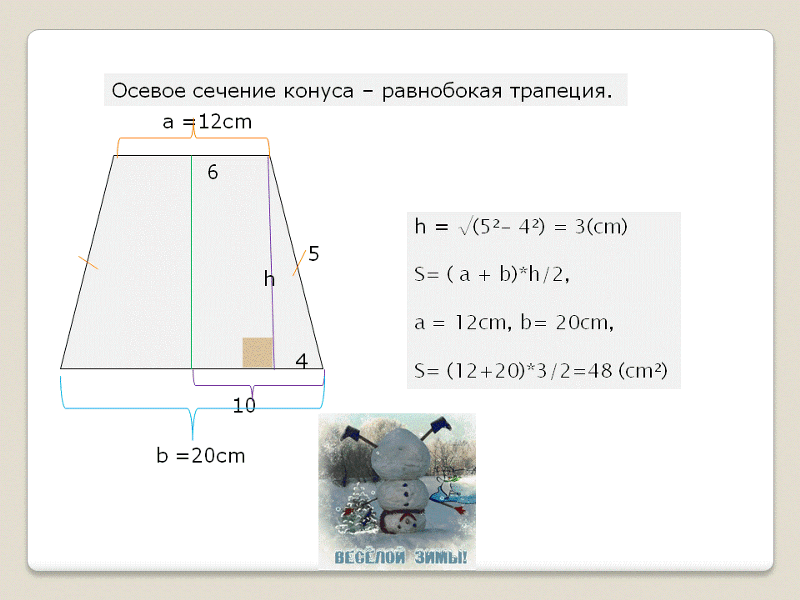 Радиус основания конуса 6 а образующая