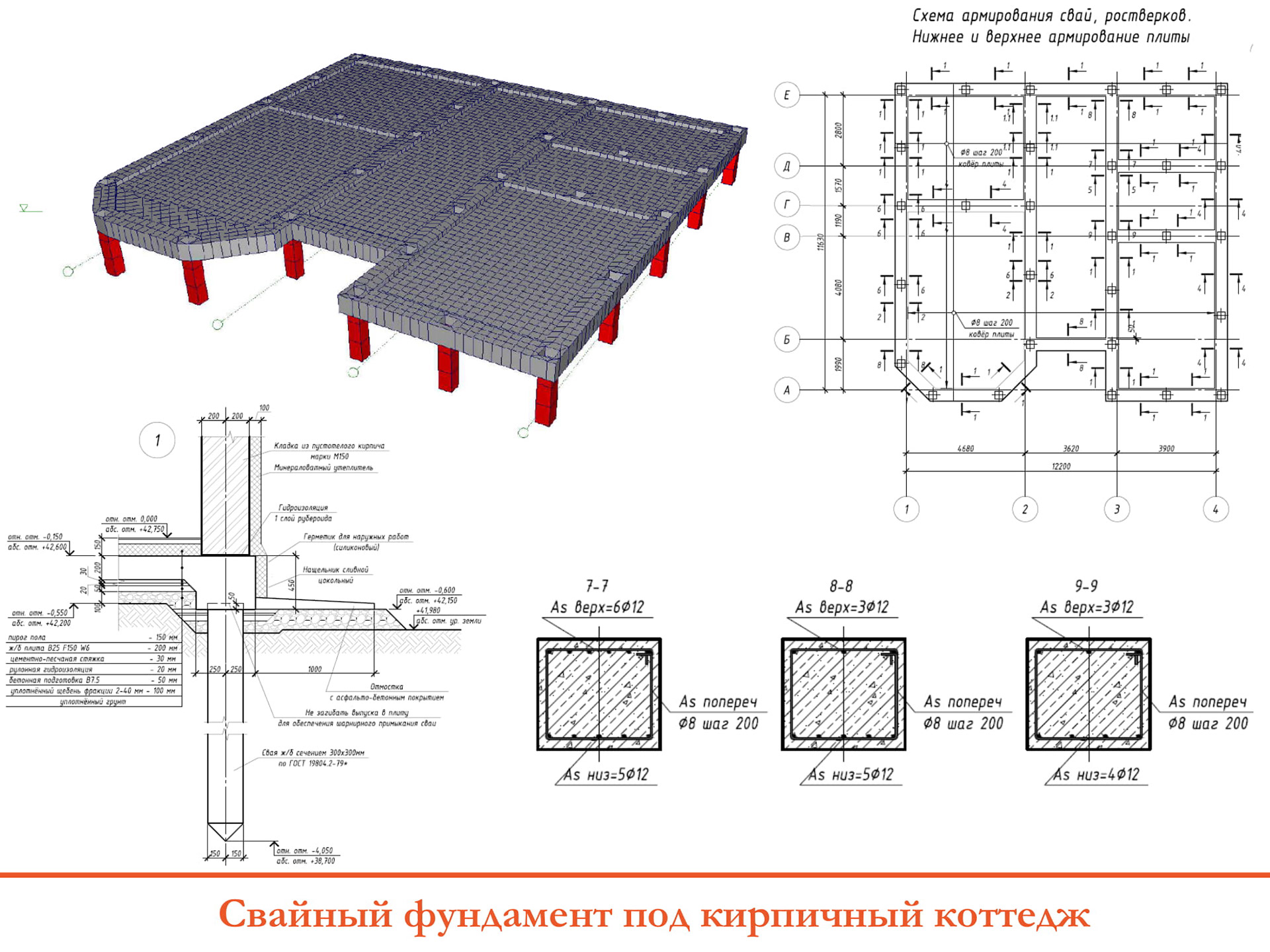 Схема свай для фундамента