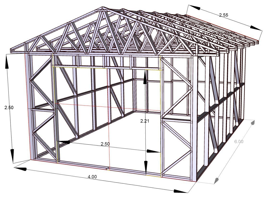 Гараж из ЛСТК 6x10