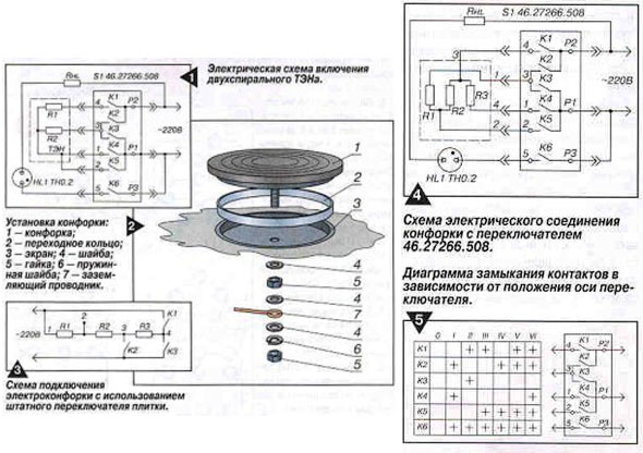 Плитка электрическая схема электрическая